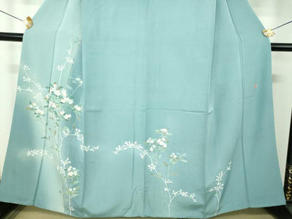 平和屋着物●訪問着　友禅　作家物　枝花文　暈し染め　正絹　逸品　DABG8635ps