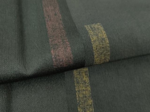 平和屋着物●訪問着　変わり間道　黒地　ロング丈　正絹　逸品　DABG8638ps
