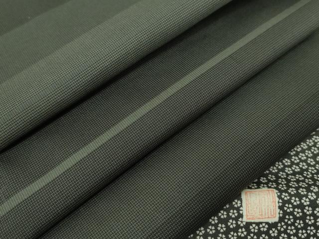 平和屋着物●本場縞大島紬　作家物　横段文　正絹　逸品　DABG8639ps