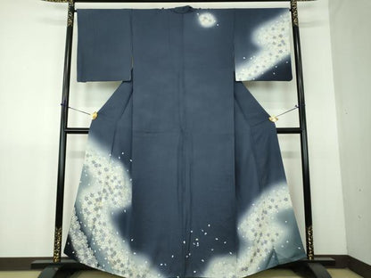 平和屋着物●訪問着　舞桜　シルエット　暈し染め　金彩　正絹　逸品　DABG8644ps