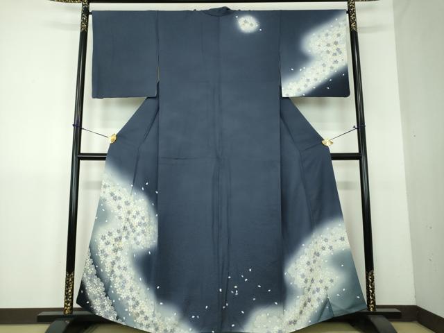 平和屋着物●訪問着　舞桜　シルエット　暈し染め　金彩　正絹　逸品　DABG8644ps