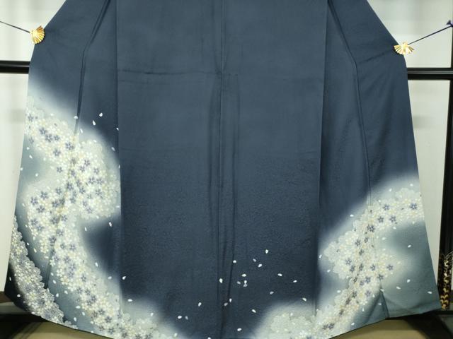 平和屋着物●訪問着　舞桜　シルエット　暈し染め　金彩　正絹　逸品　DABG8644ps