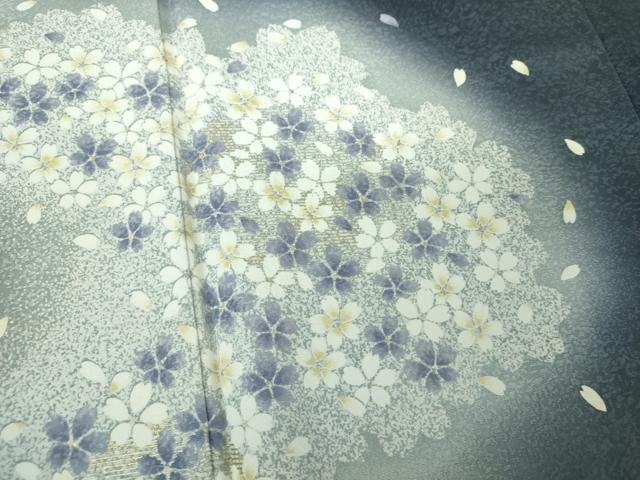 平和屋着物●訪問着　舞桜　シルエット　暈し染め　金彩　正絹　逸品　DABG8644ps