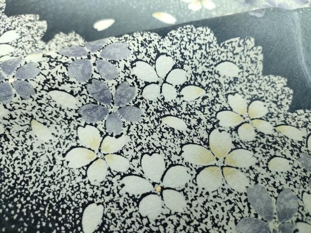 平和屋着物●訪問着　舞桜　シルエット　暈し染め　金彩　正絹　逸品　DABG8644ps