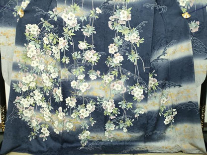 平和屋着物●豪華振袖　立波枝垂れ桜　暈し染め　金彩　正絹　逸品　DABG8646ps