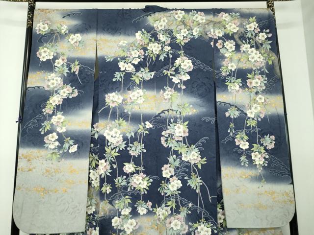 平和屋着物●豪華振袖　立波枝垂れ桜　暈し染め　金彩　正絹　逸品　DABG8646ps