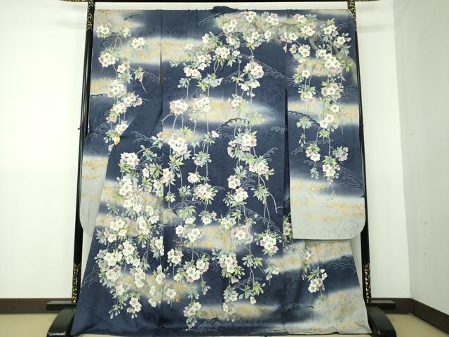 平和屋着物●豪華振袖　立波枝垂れ桜　暈し染め　金彩　正絹　逸品　DABG8646ps