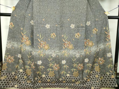 平和屋着物●訪問着　松竹梅　舞桜　舞蝶藤花房　暈し染め　金彩　正絹　逸品　DABG8647ps