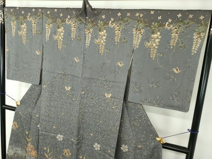 平和屋着物●訪問着　松竹梅　舞桜　舞蝶藤花房　暈し染め　金彩　正絹　逸品　DABG8647ps