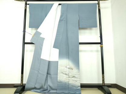 平和屋着物●近代日本画の巨匠　横山大観　じゅらく謹製　訪問着　富士山　暈し染め　正絹　逸品　DABG8648ps