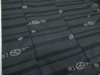 平和屋着物●上質な紬　横段文　正絹　逸品　DABG8652ps
