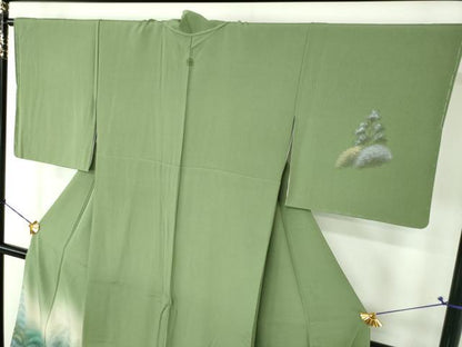 平和屋着物●訪問着　作家物　螺鈿　刺繍　手描き　風景花文　暈し染め　金彩　正絹　逸品　未使用　DABG8654ps