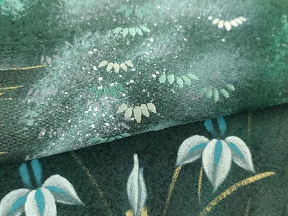 平和屋着物●訪問着　作家物　螺鈿　刺繍　手描き　風景花文　暈し染め　金彩　正絹　逸品　未使用　DABG8654ps