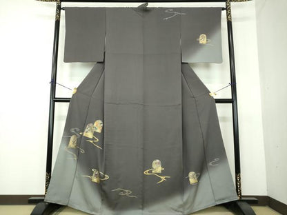 平和屋着物●訪問着　竹屋町刺繍　流水吉祥花文　金彩　正絹　逸品　DABG8657ps