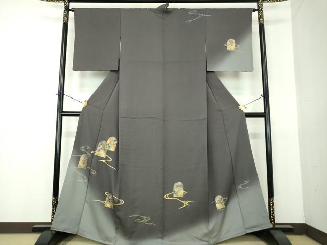 平和屋着物●訪問着　竹屋町刺繍　流水吉祥花文　金彩　正絹　逸品　DABG8657ps