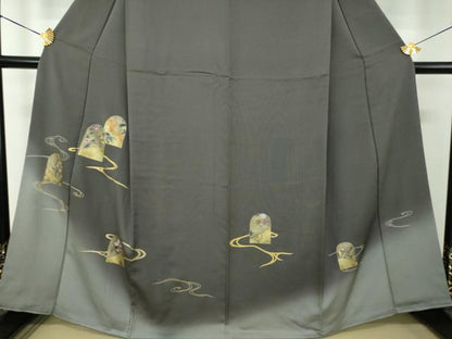 平和屋着物●訪問着　竹屋町刺繍　流水吉祥花文　金彩　正絹　逸品　DABG8657ps