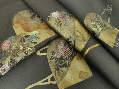 平和屋着物●訪問着　竹屋町刺繍　流水吉祥花文　金彩　正絹　逸品　DABG8657ps