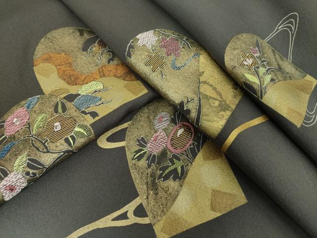 平和屋着物●訪問着　竹屋町刺繍　流水吉祥花文　金彩　正絹　逸品　DABG8657ps