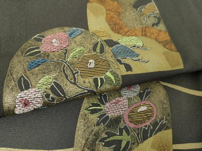 平和屋着物●訪問着　竹屋町刺繍　流水吉祥花文　金彩　正絹　逸品　DABG8657ps
