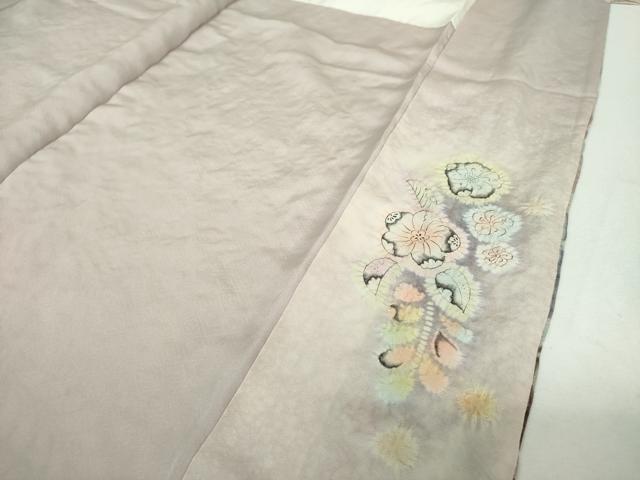 平和屋着物●訪問着　絞り　辻が花　暈し染め　銀通し地　正絹　逸品　DABG8665ps