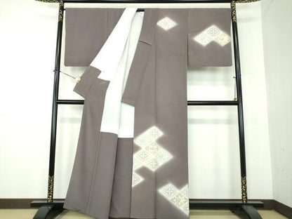 平和屋着物●訪問着　刺繍　鳳凰花菱文　暈し染め　金銀彩　正絹　逸品　DABG8667ps
