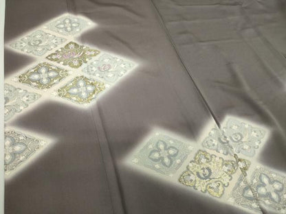 平和屋着物●訪問着　刺繍　鳳凰花菱文　暈し染め　金銀彩　正絹　逸品　DABG8667ps