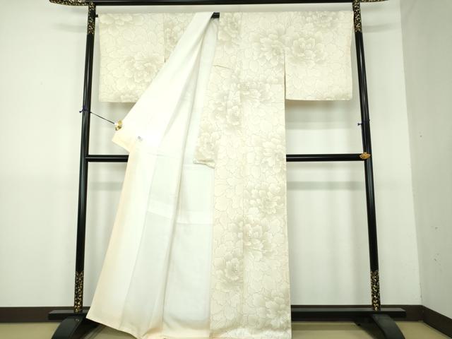 平和屋着物●上質な小紋　牡丹文　正絹　逸品　DABG8674ps