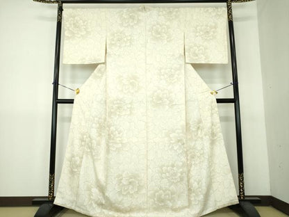 平和屋着物●上質な小紋　牡丹文　正絹　逸品　DABG8674ps