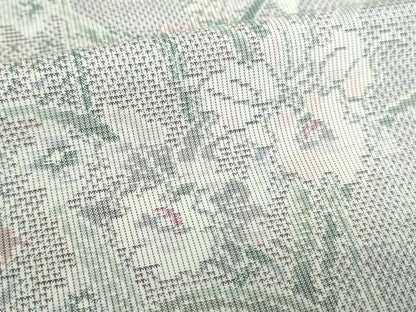 平和屋着物●本場大島紬　白大島　9マルキ　総絣　草花文　やまと誂製　正絹　逸品　DABG8682ps