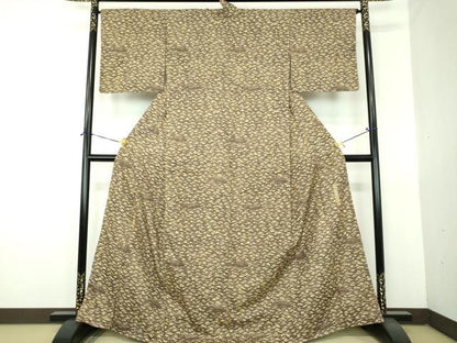平和屋着物●二代目　川村久太郎　型染　重ね山文　正絹　逸品　未使用　DABG8684ps