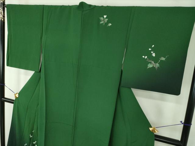 平和屋着物●訪問着　手描き　枝花文　暈し染め　金彩　さが美扱い　正絹　逸品　DABG8686ps