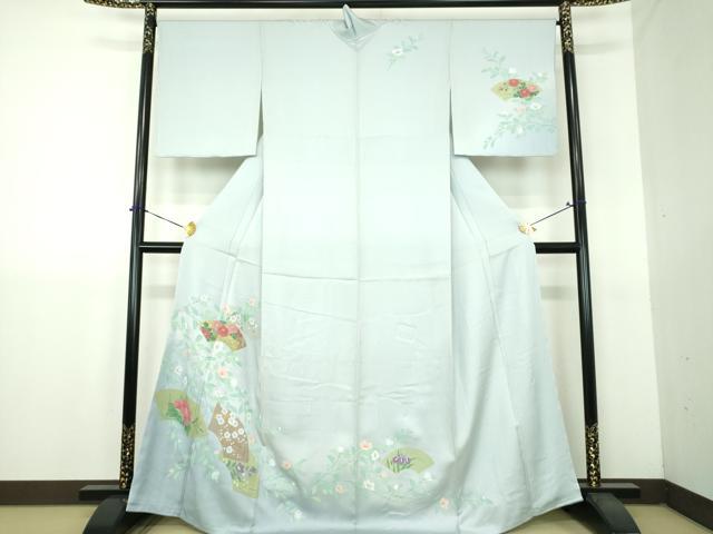 平和屋着物●訪問着　手描き　地紙花文　暈し染め　金彩　正絹　逸品　DABG8688ps