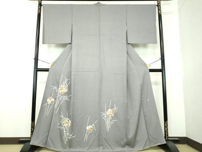 平和屋着物●訪問着　作家物　駒刺繍　雪輪花文　木賊　金彩　正絹　逸品　DABG8690ps