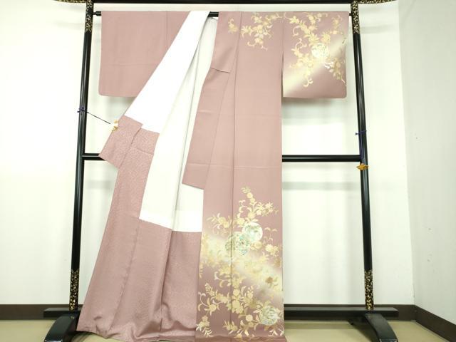 平和屋着物●訪問着　鏡裏花文　暈し染め　金銀彩　正絹　逸品　DABG8691ps