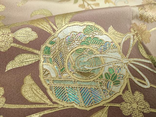 平和屋着物●訪問着　鏡裏花文　暈し染め　金銀彩　正絹　逸品　DABG8691ps