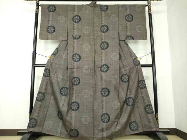 平和屋着物●本場大島紬　7マルキ　源氏車　正絹　逸品　DABG8692ps
