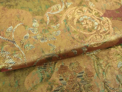 平和屋着物▼六通柄袋帯　古代青銅箔　雲取り花文　引箔　鈴乃屋扱い　正絹　逸品　DABG8719ps
