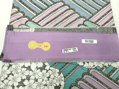 平和屋着物▼西陣　御薗織物謹製　六通柄袋帯　雲取り桜　銀糸　証紙付き　正絹　逸品　DABG8721ps