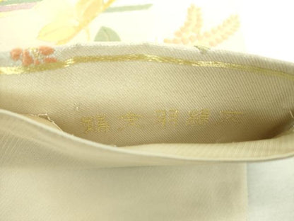 平和屋着物▼六通柄袋帯　唐織　萩矢羽根文　金銀糸　正絹　逸品　DABG8744ps