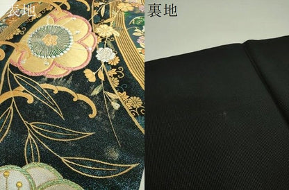 平和屋着物▼六通柄袋帯　立波花文　金銀糸　正絹　逸品　DABG8804ps