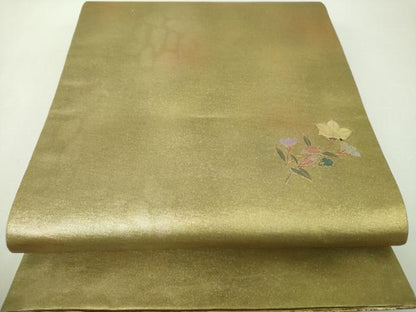 平和屋着物▼西陣　志都香織物謹製　両面　六通柄袋帯　螺鈿　絲綢箔　シルク箔　西域麗華文　正絹　逸品　DABG8962ps