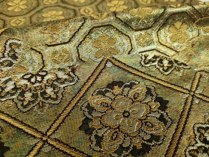 平和屋着物▼六通柄袋帯　華匠錦　正倉院華紋　金糸　引箔　正絹　逸品　DABG8963ps