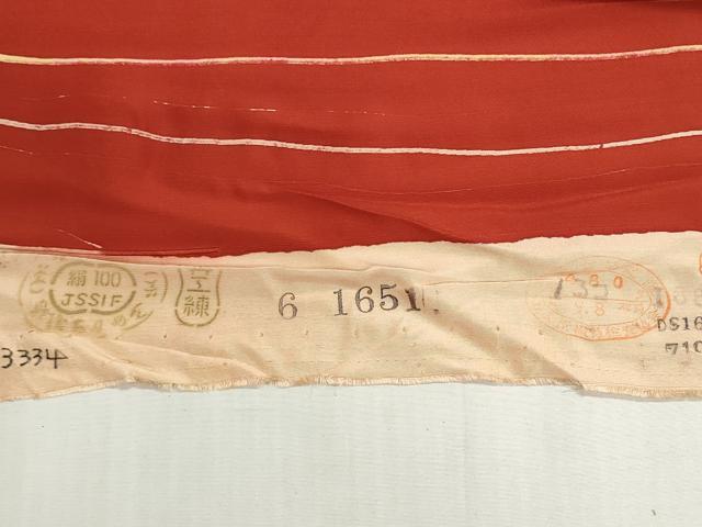 平和屋着物▼羽織・コート　反物　羽尺　ろうけつ染め　変わり横段文　逸品　未使用　DABG9051we