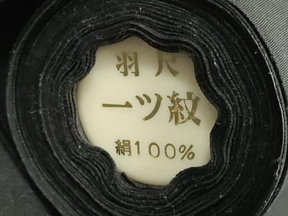平和屋着物▼羽織・コート　黒生地　反物　羽尺　樹林地紋　逸品　未使用　DABG9064we