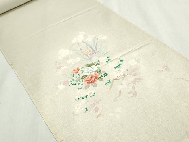 平和屋着物▼付下げ　反物　着尺　刺繍　花車文　逸品　未使用　DABG9071we