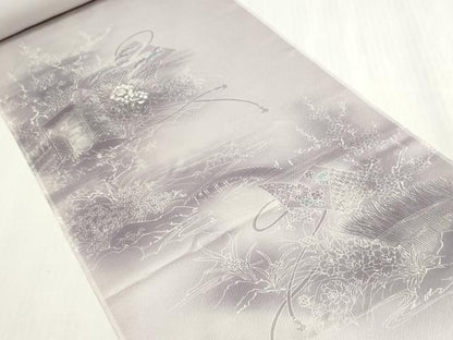 平和屋着物▼付下げ　反物　着尺　刺繍　色紙風景花松文　暈し染め　逸品　未使用　DABG9131we