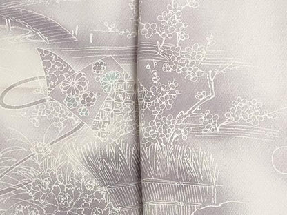 平和屋着物▼付下げ　反物　着尺　刺繍　色紙風景花松文　暈し染め　逸品　未使用　DABG9131we
