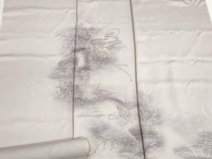 平和屋着物▼付下げ　反物　着尺　刺繍　色紙風景花松文　暈し染め　逸品　未使用　DABG9131we