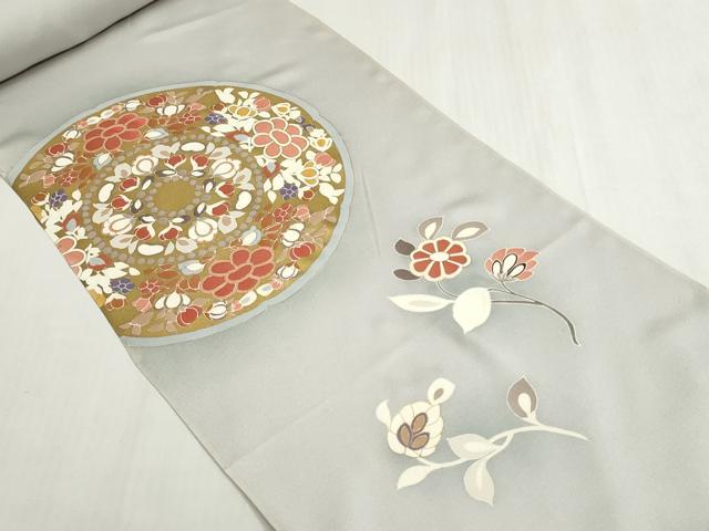 平和屋着物▼付下げ　反物　着尺　刺繍　花丸文　金彩　逸品　未使用　DABG9138we