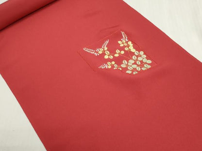 平和屋着物▼羽織・コート　反物　羽尺　駒刺繍　総刺繍　御所車花文　金銀糸　逸品　未使用　DABG9140we